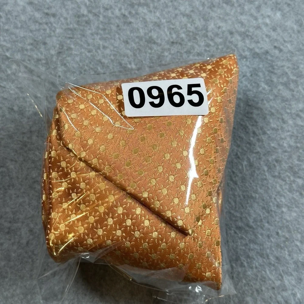 Sunburst Silk Tie Orange Gold Celestial Novelty Wedding Men's Necktie 59x3.5in - Picture 7 of 7